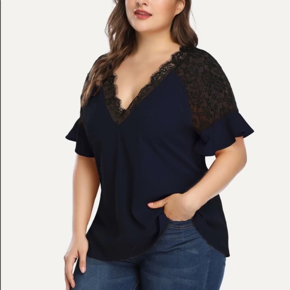 Plus size lace detail blouse - Picture 7 of 7